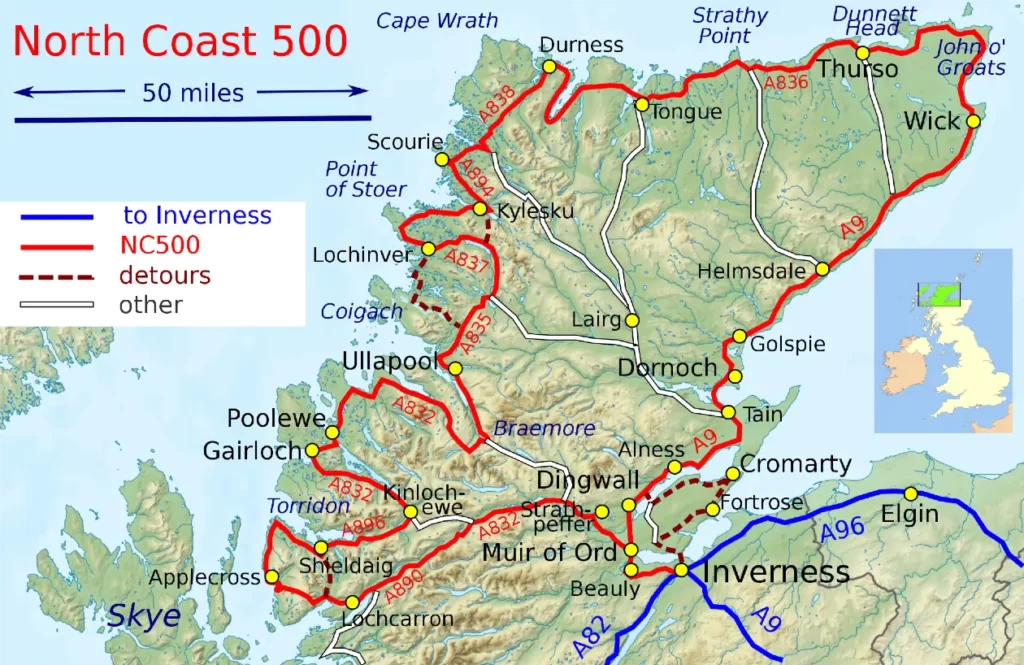 north coast 500 map